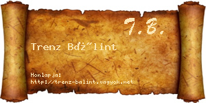 Trenz Bálint névjegykártya